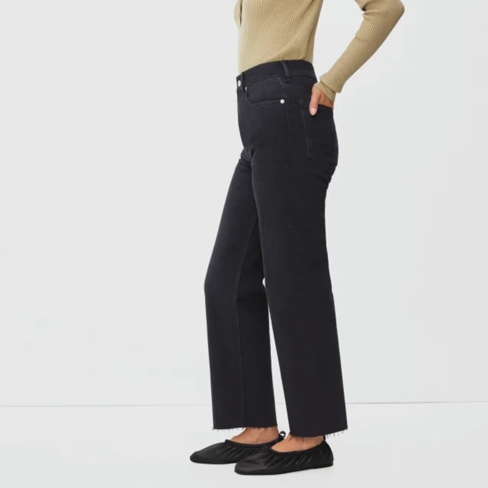 NWT everlane way high jean black raw hem size 28 long
